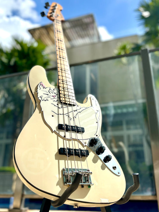 Cat Jazz Bass Pickguard Sleeping Cat