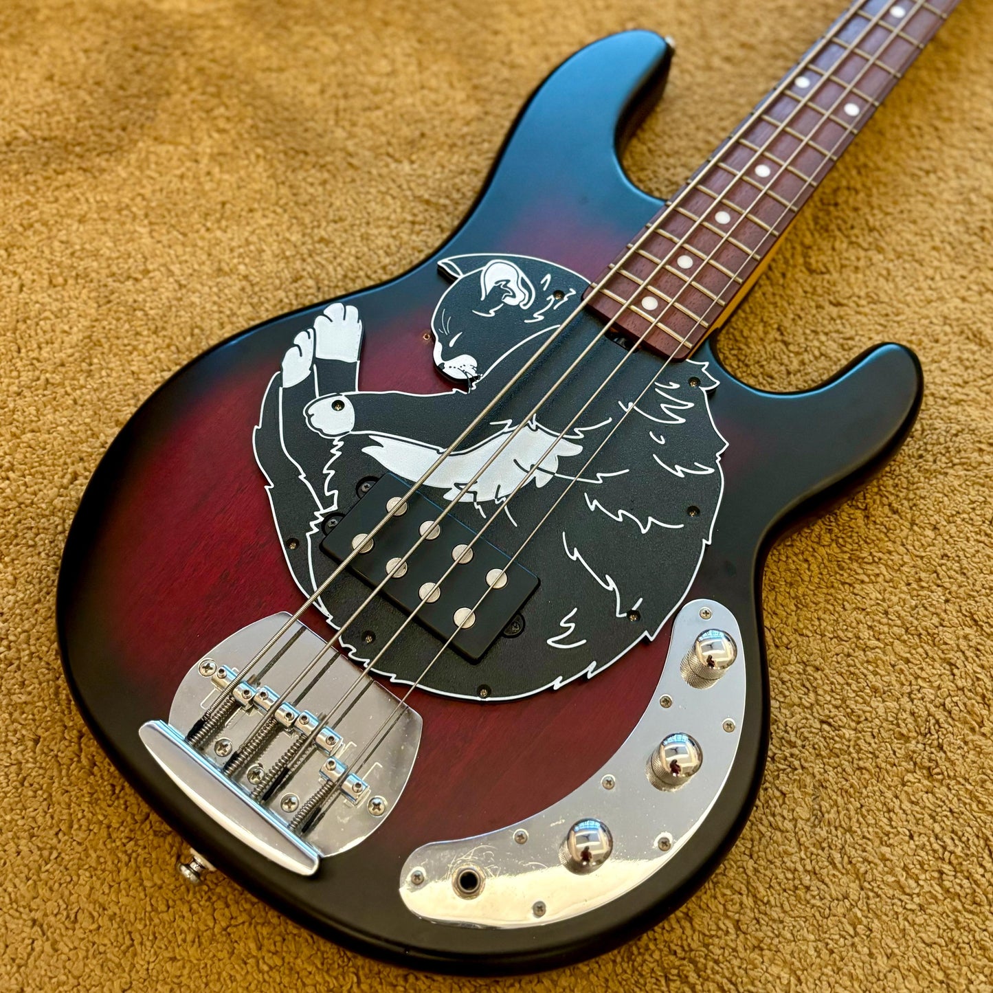 Meowsic Man Stingray Bass Cat Pickguard