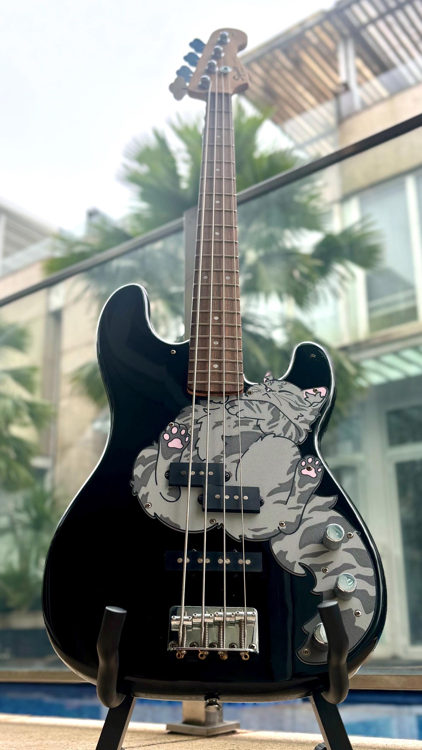 Precision P Bass Cat Pickguard | Purr-cision Bass