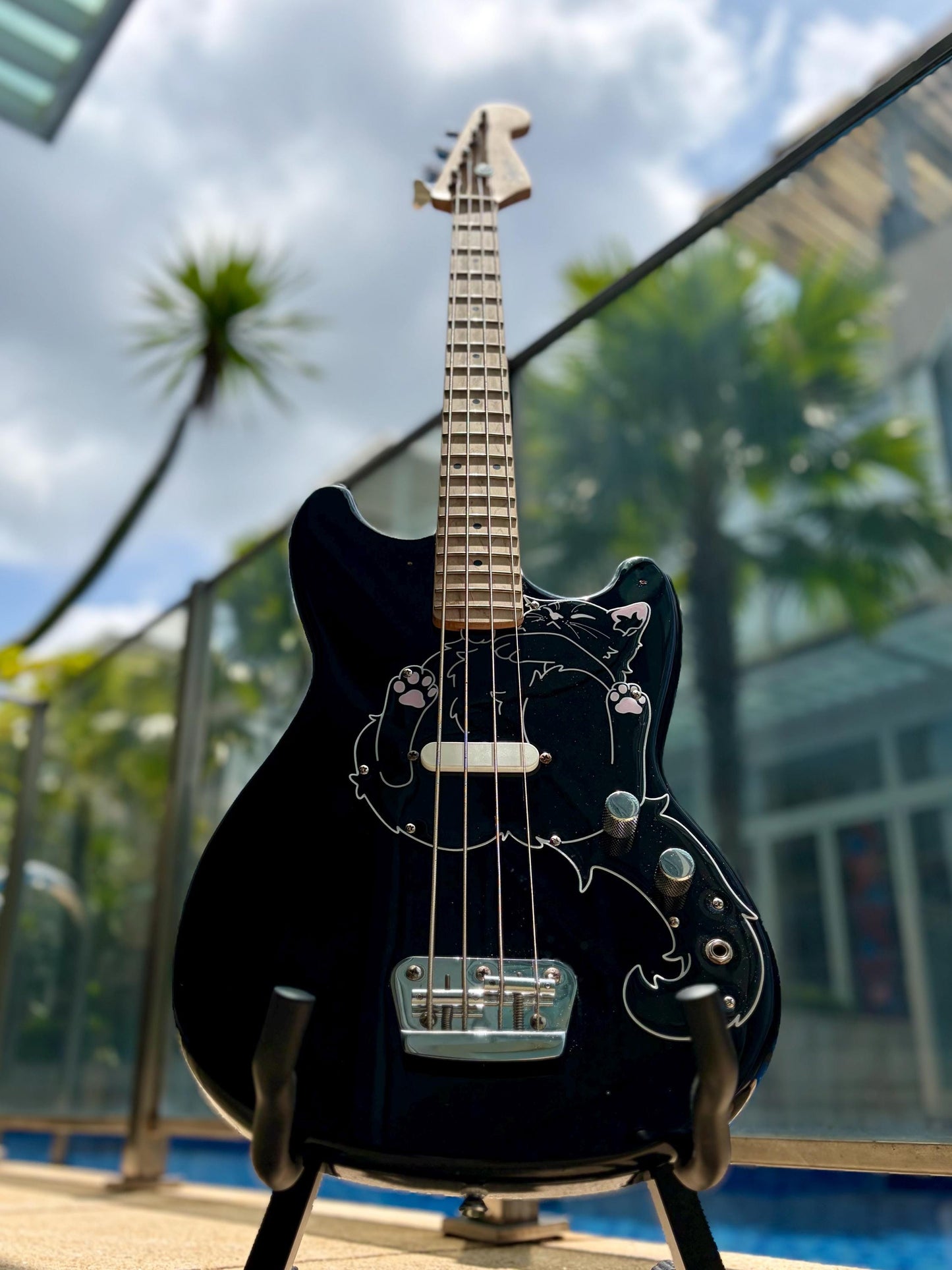 Bronco Bass Cat Pickguard, Bron-cat Pickguard for Squier Bronco