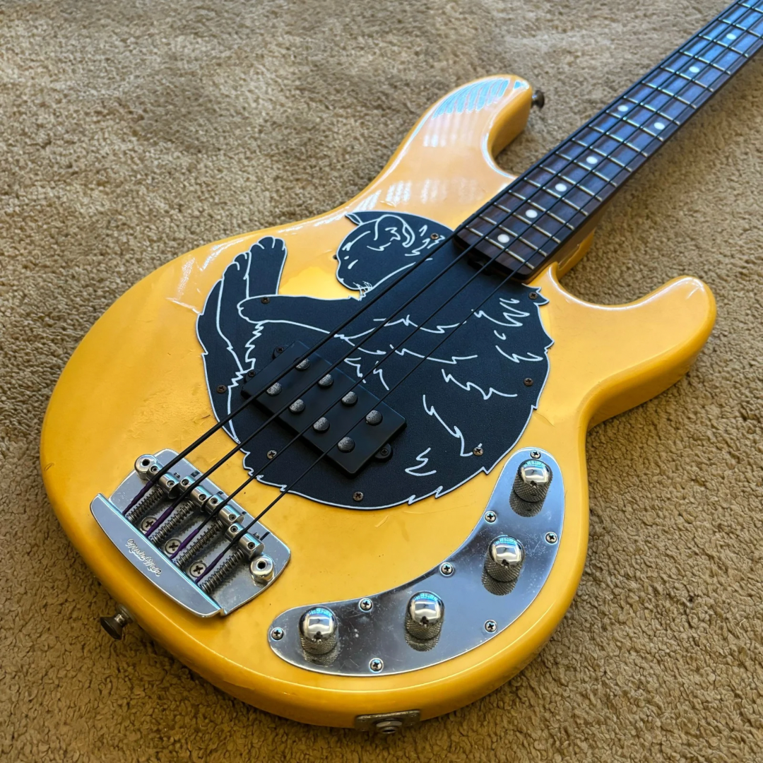 Meowsic Man Stingray Bass Cat Pickguard
