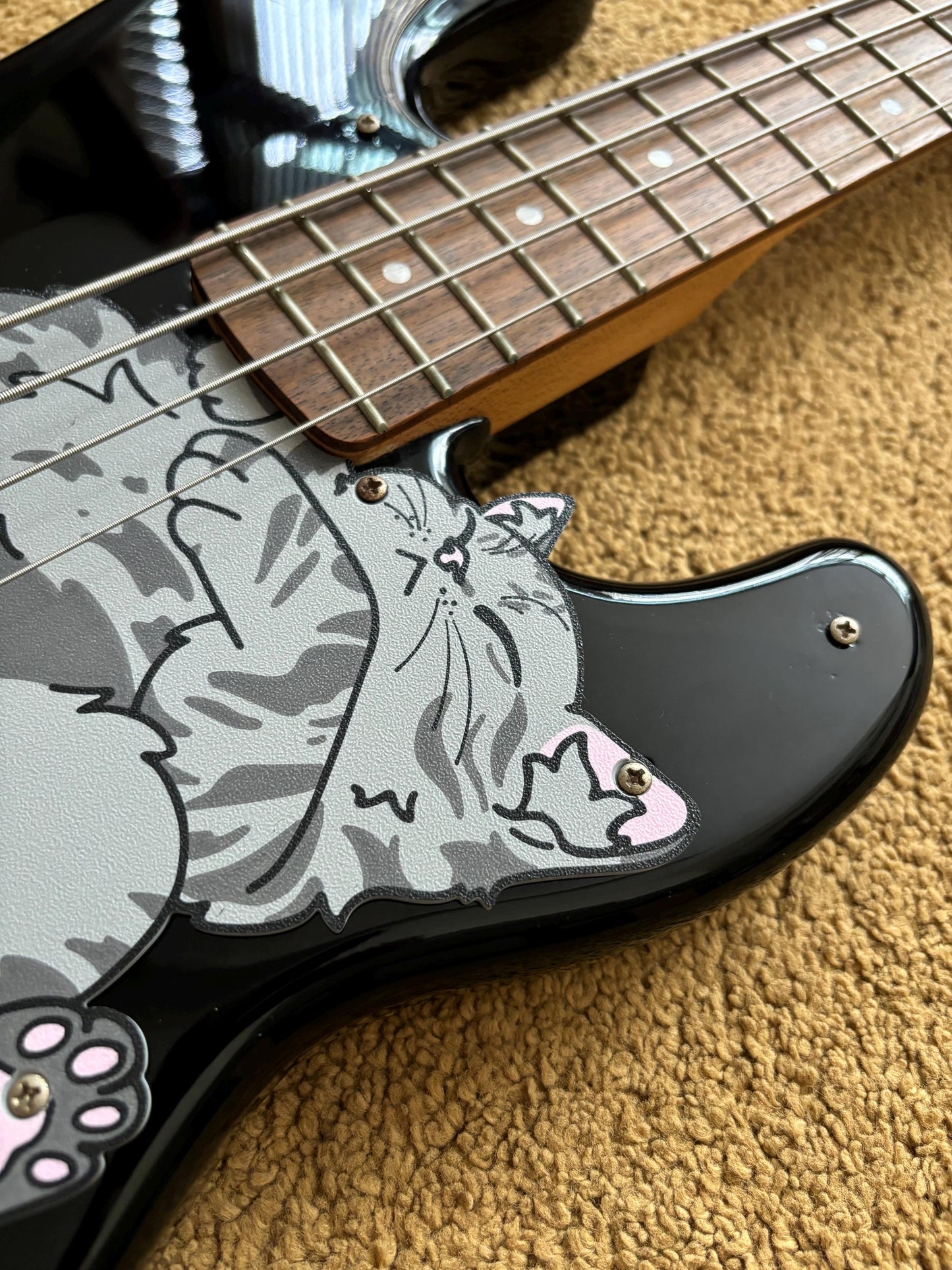 Precision P Bass Cat Pickguard | Purr-cision Bass