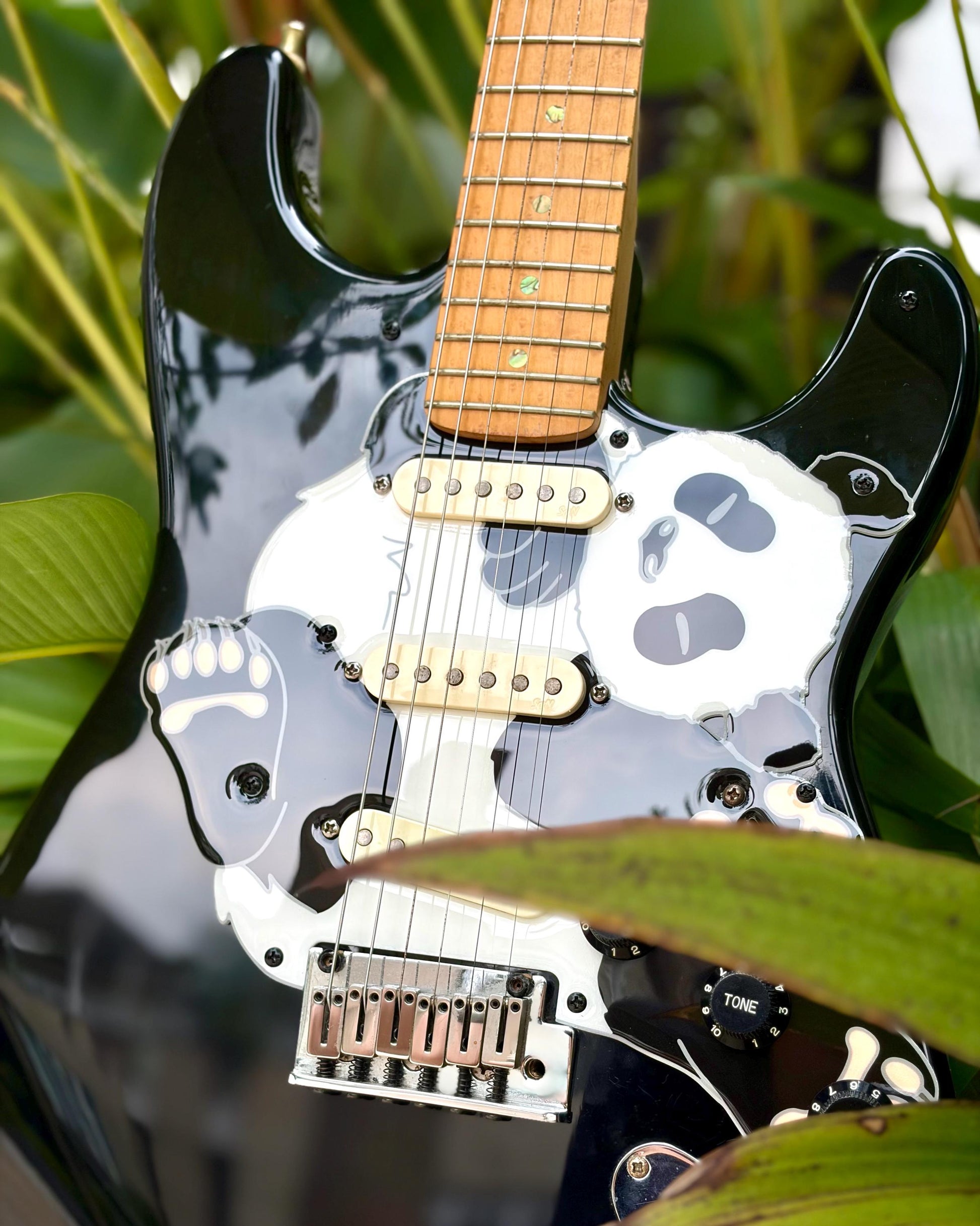 Stratocaster Panda Pickguard | "Pandacaster" | Cute guitar accessory
