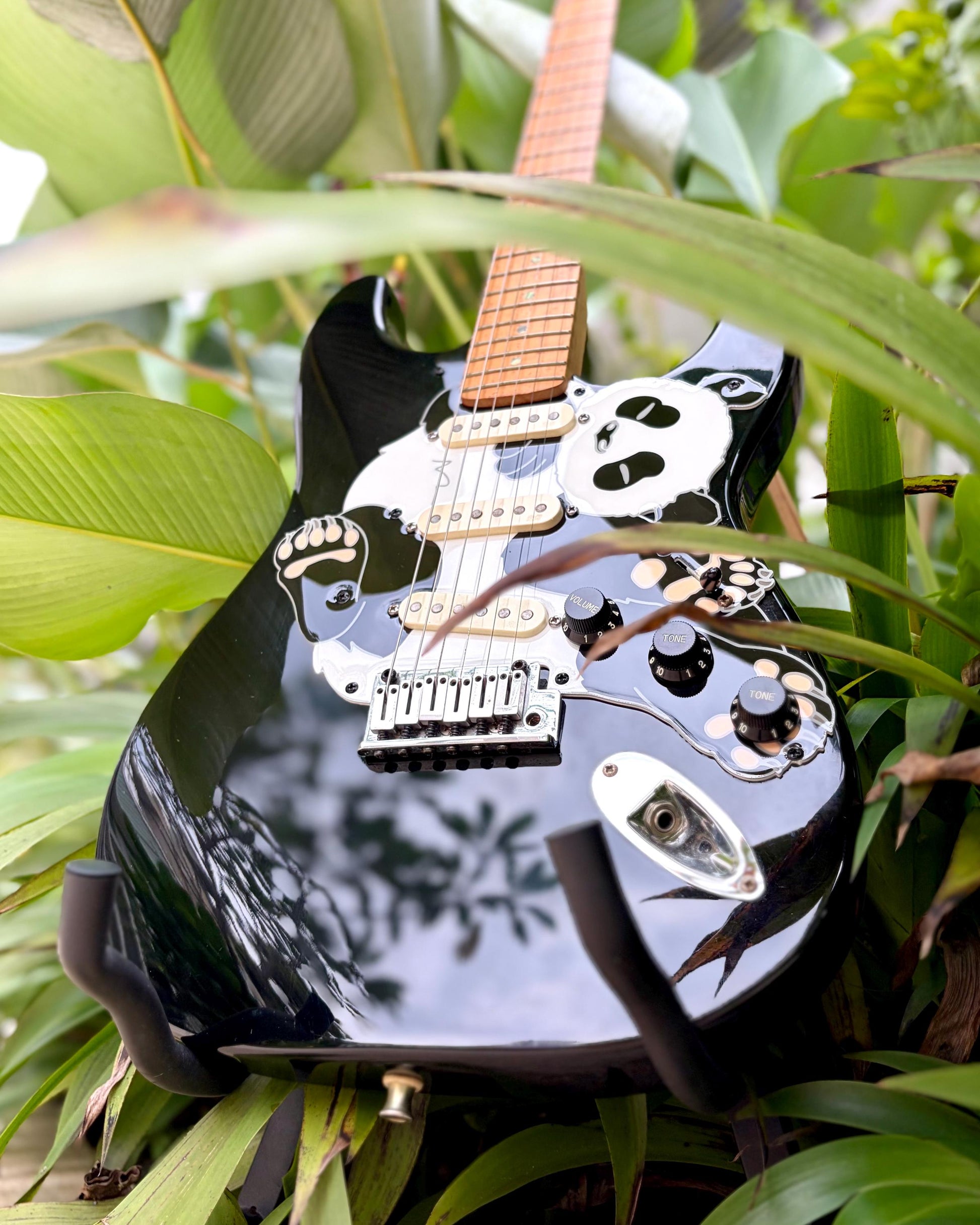 Stratocaster Panda Pickguard | "Pandacaster" | Cute guitar accessory