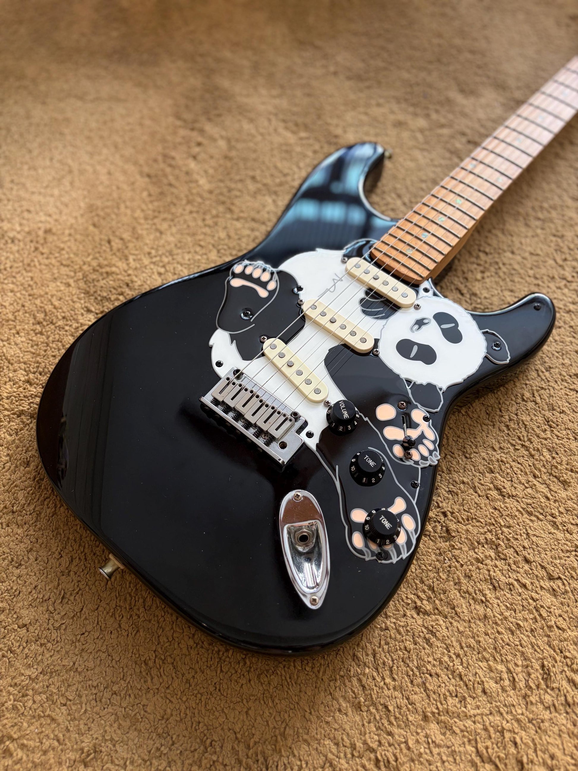 Stratocaster Panda Pickguard | "Pandacaster" | Cute guitar accessory