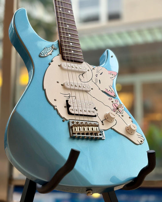 Cat guitar pickguard for Yamaha Pacifica 112J | Yamaha Stratocaster / Superstrat | "Stratocatster" | Fun guitar gift