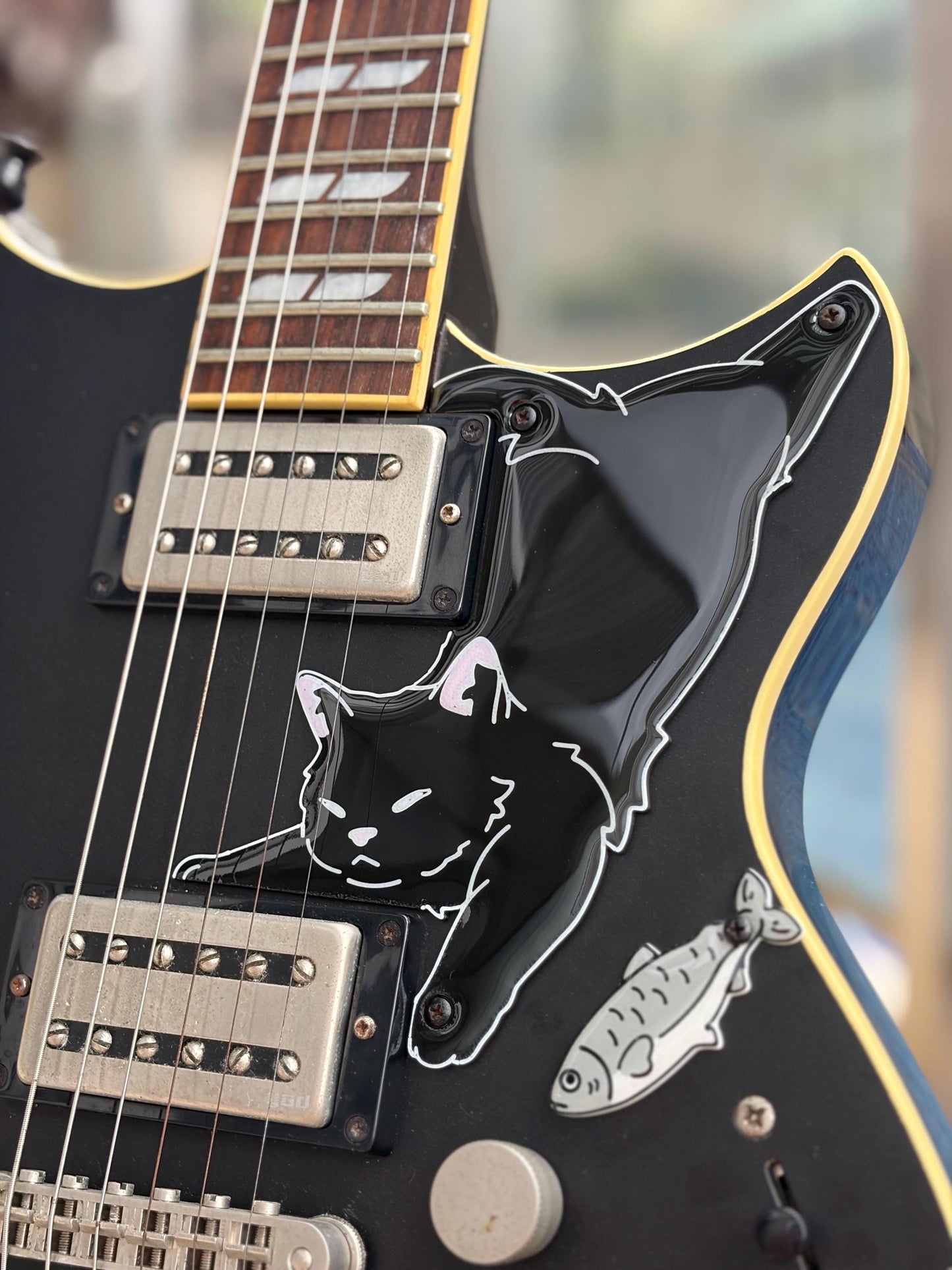 Cat guitar pickguard for Yamaha Revstar RS720B | "Catstar" | Fun guitar gift for Yamaha Electric Guitar