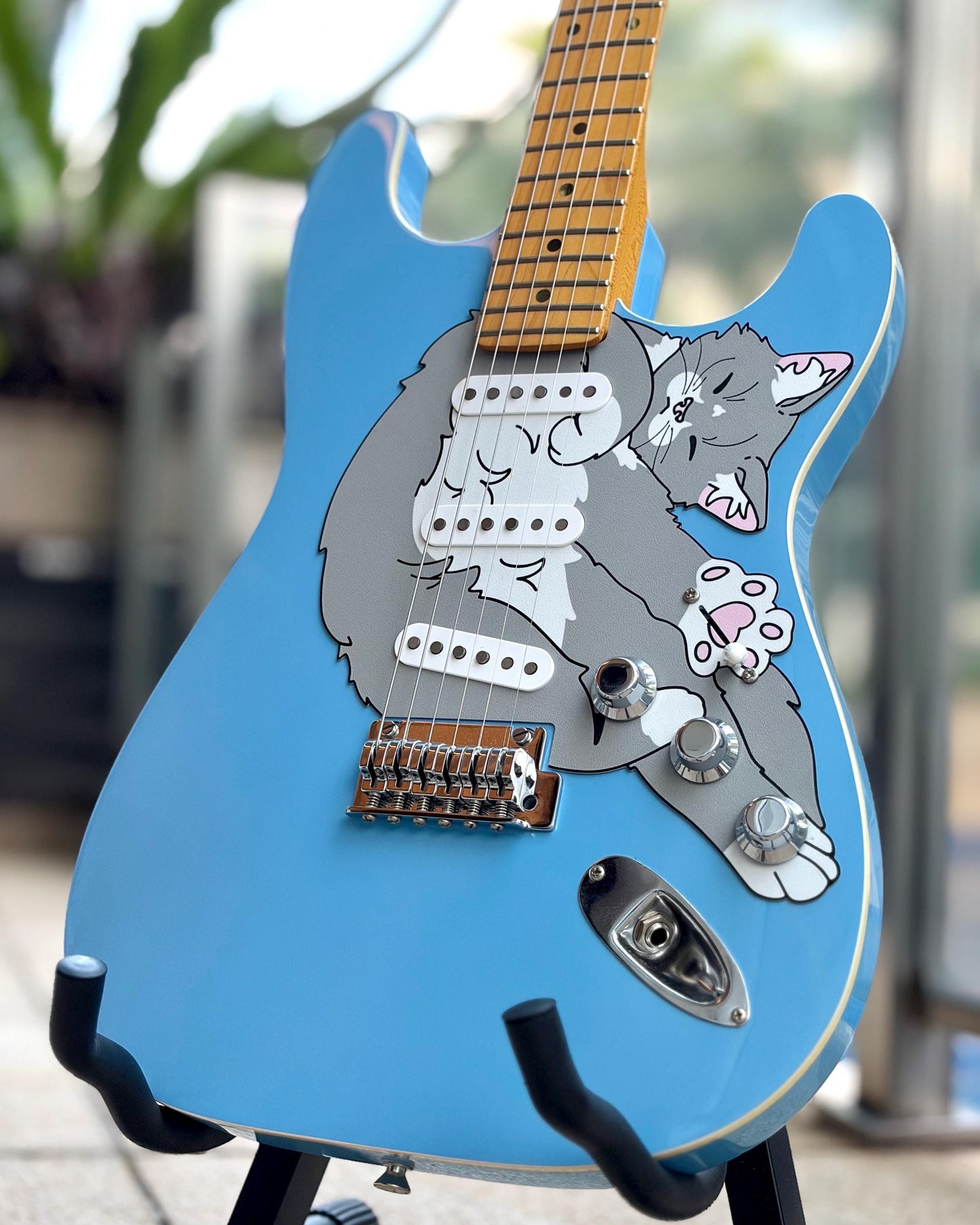 Stratocaster Cat Pickguard for Fender Aerodyne | "Stratocatster" | Fun guitar gift for cat lovers