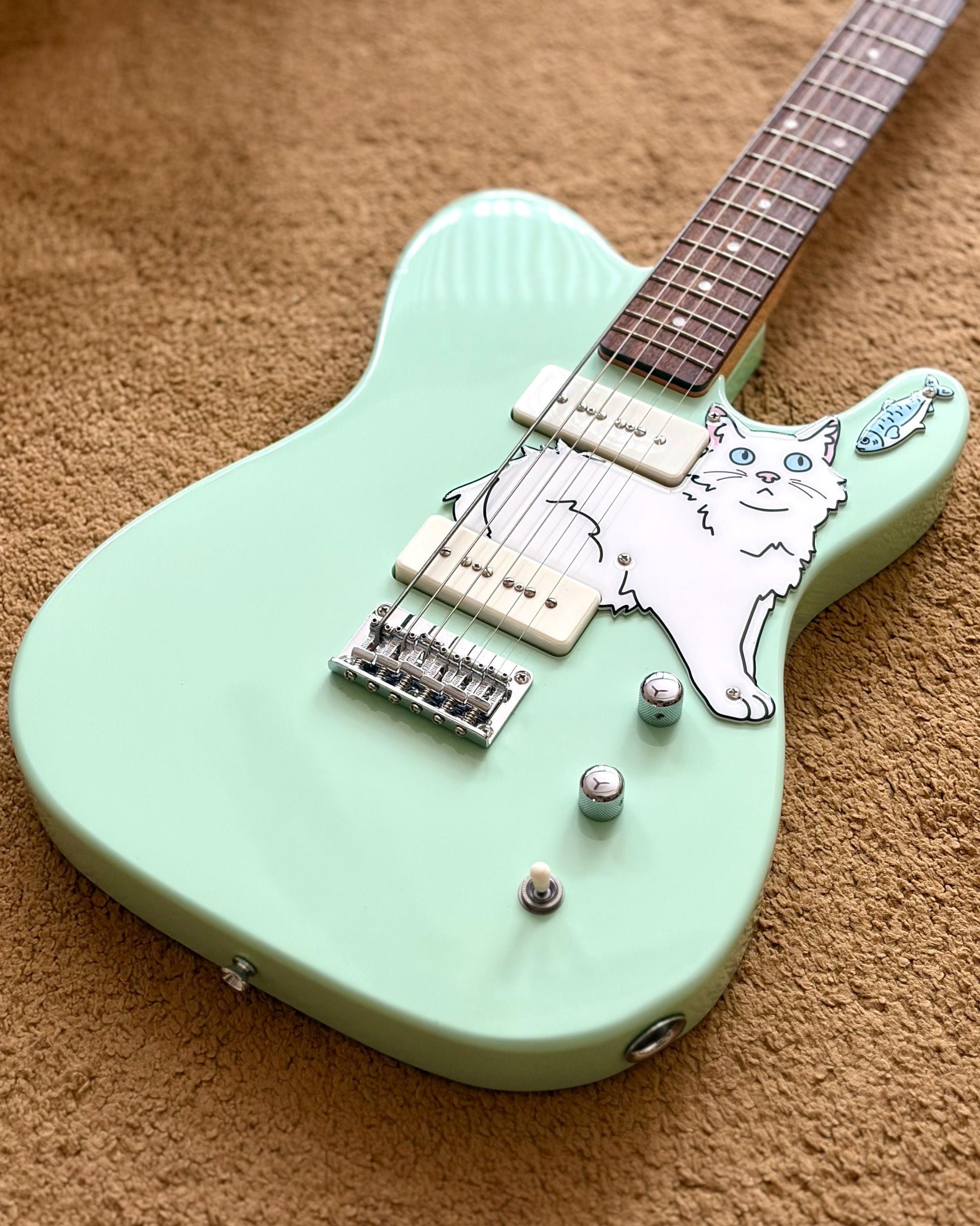 Cabronita Telecaster Cat Pickguard, "Telecatster" | Fun Animal Design for Squier Paranormal Baritone Cabronita Telecaster