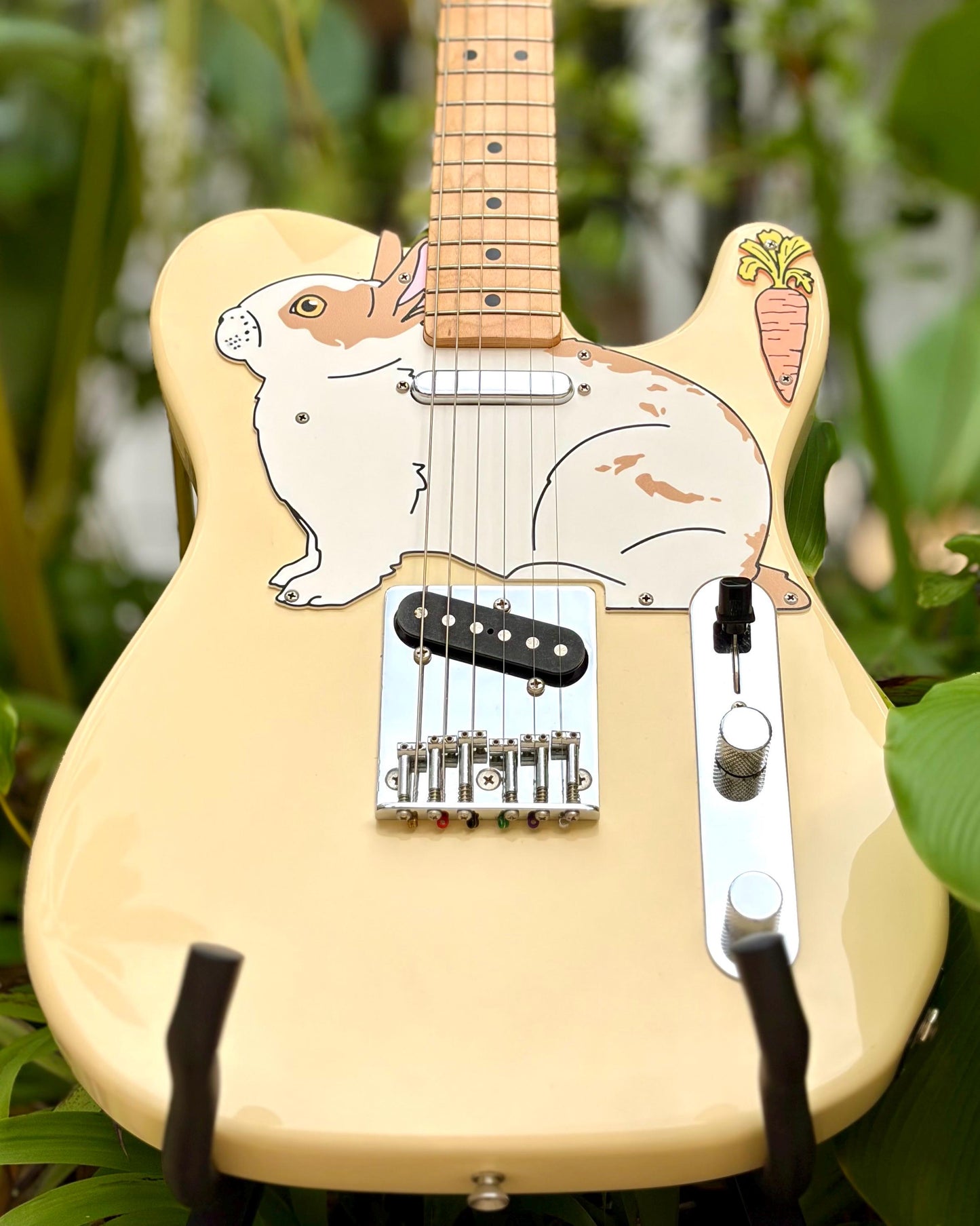 Telecaster Rabbit Pickguard, "Bunnycaster" | Fun Animal Design for Fender Telecaster