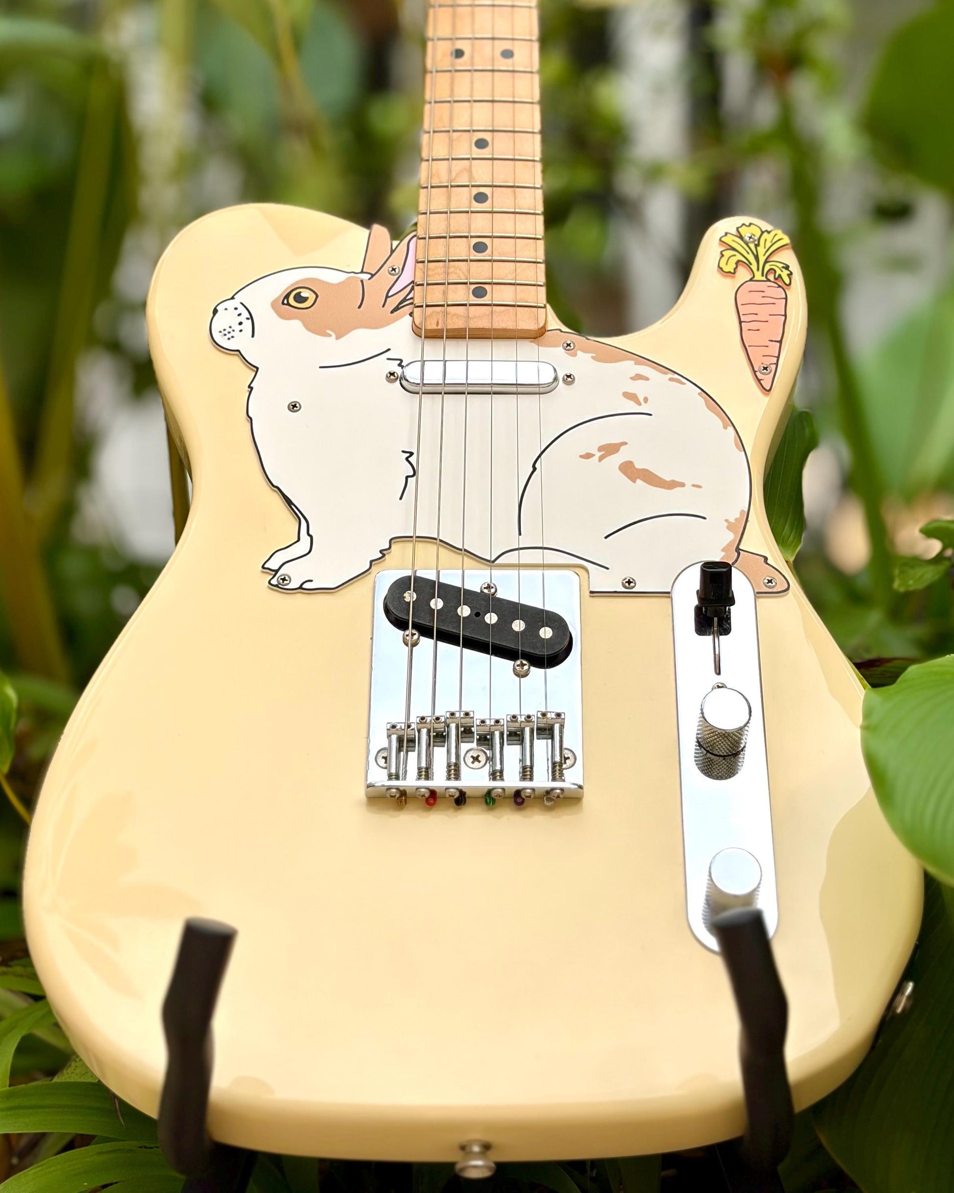 Telecaster Rabbit Pickguard, "Bunnycaster" | Fun Animal Design for Fender Telecaster
