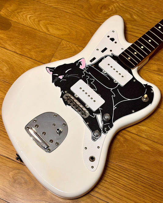 Jazzmaster Cat Pickguard "Jazzmeowster" - Custom 3D Printed Pickguard for Squier Classic Vibe Jazzmaster Guitar