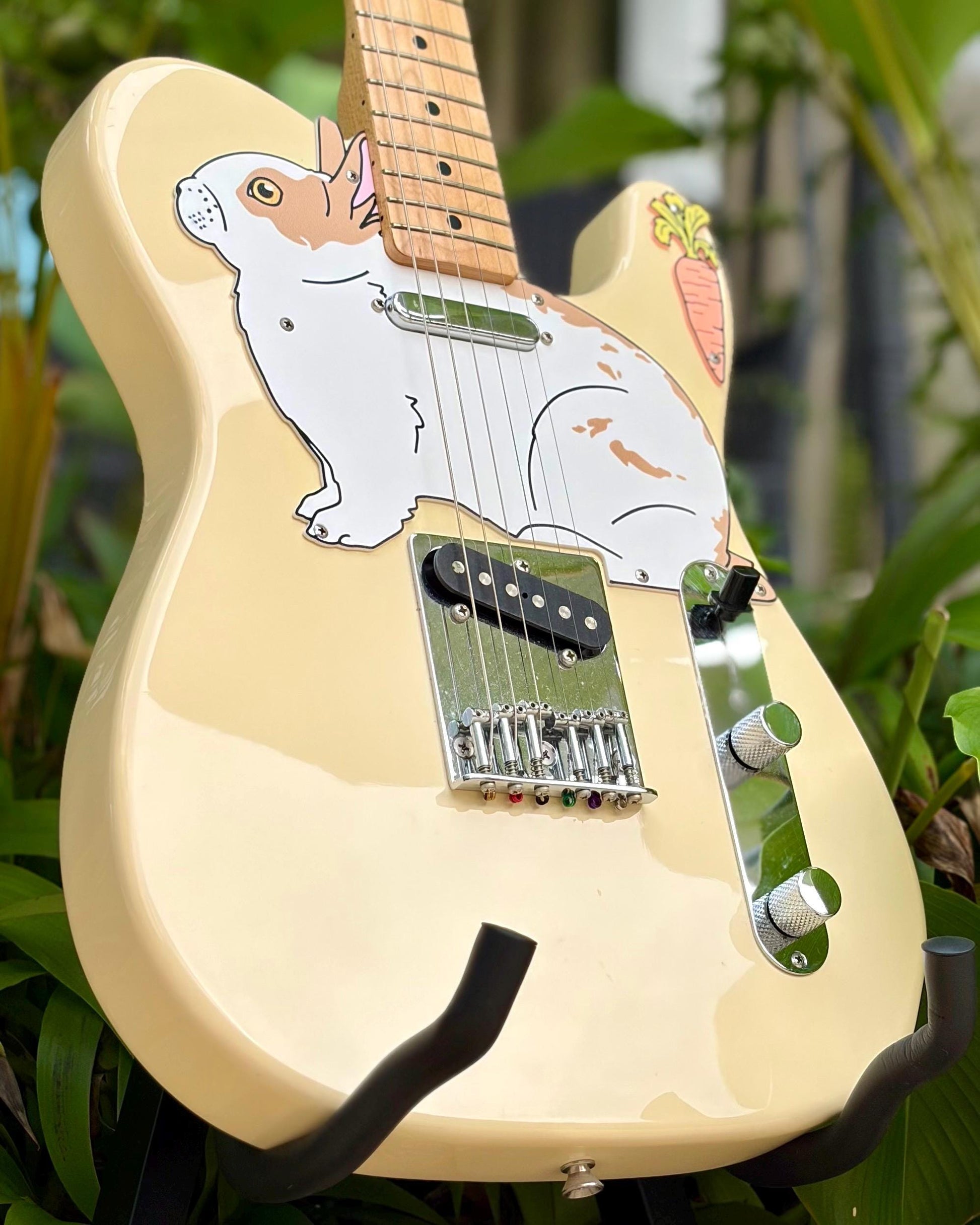 Telecaster Rabbit Pickguard, "Bunnycaster" | Fun Animal Design for Fender Telecaster