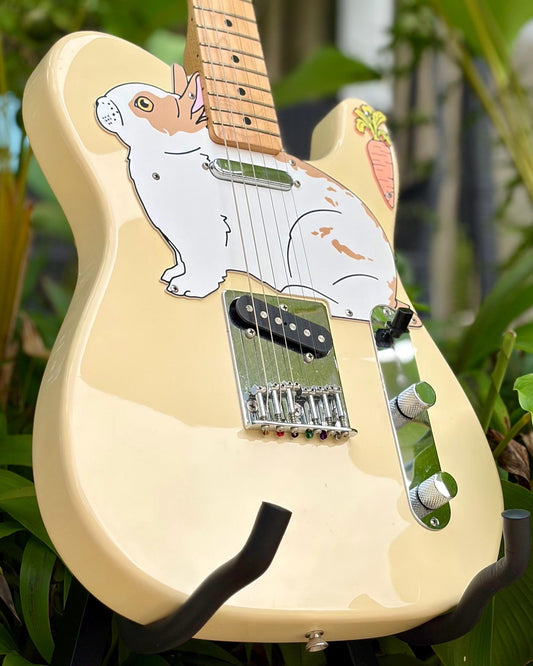 Telecaster Rabbit Pickguard, "Bunnycaster" | Fun Animal Design for Fender Telecaster