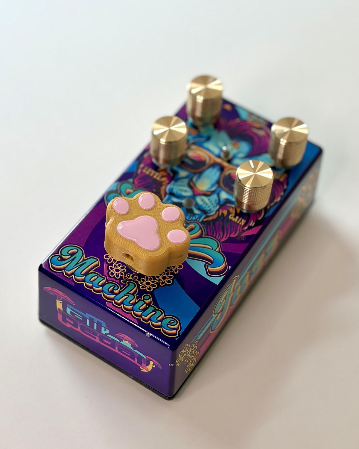 Cat Paw Pedal Toppers | 3D Printed Pink Kitty Paw for Guitar Pedals