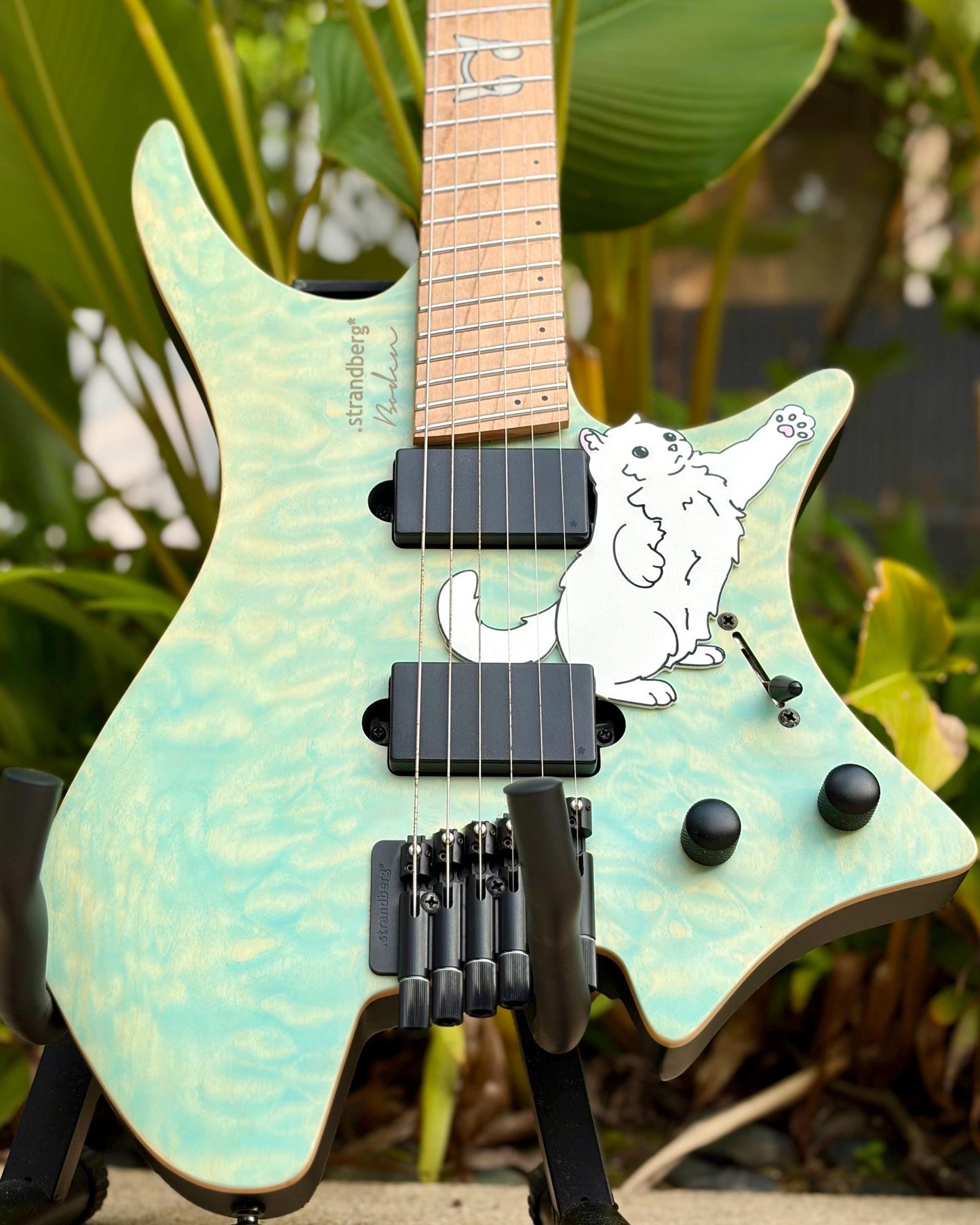 Strandberg Boden 6 and 7 String Guitar (Half Pickguard Size) | "Strandpurrg" | Fun Animal Design