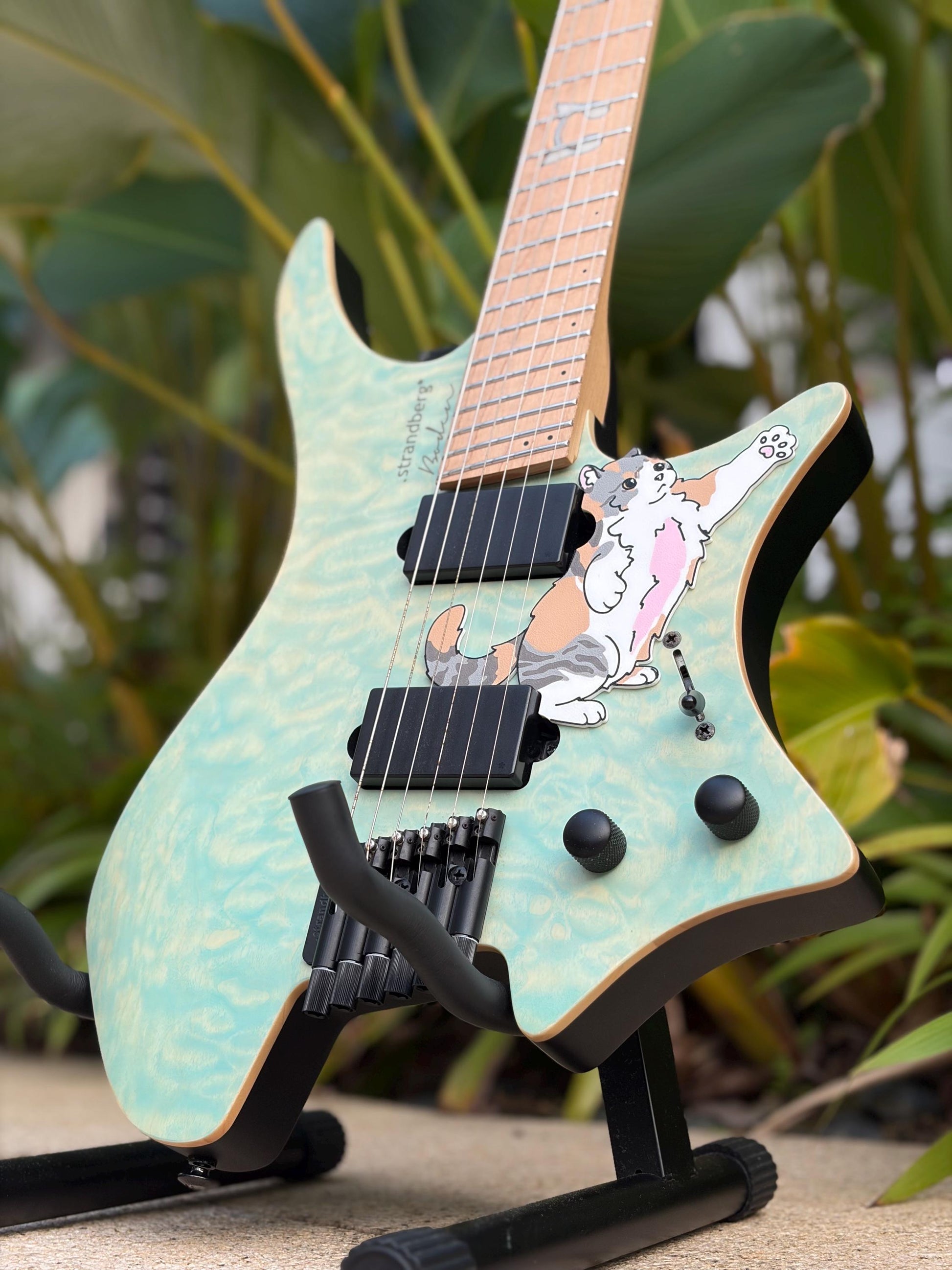 Strandberg Boden 6 and 7 String Guitar (Half Pickguard Size) | "Strandpurrg" | Fun Animal Design