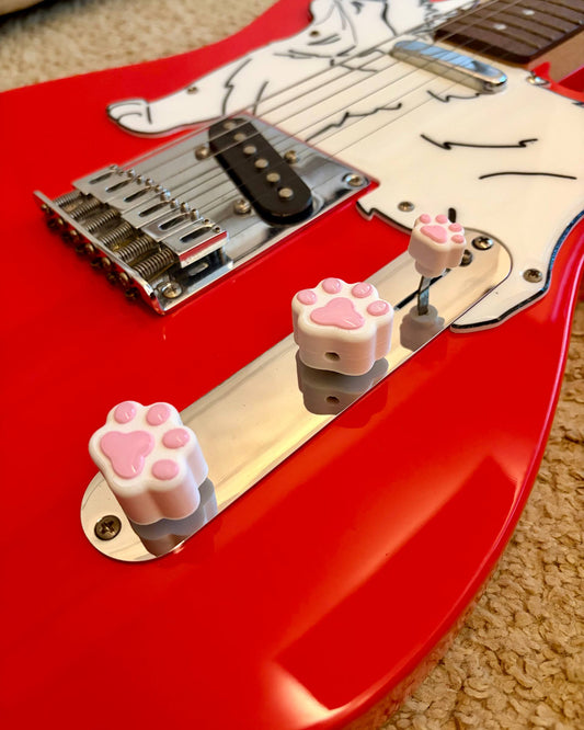 Cat Paw Guitar Knobs & Switch Covers