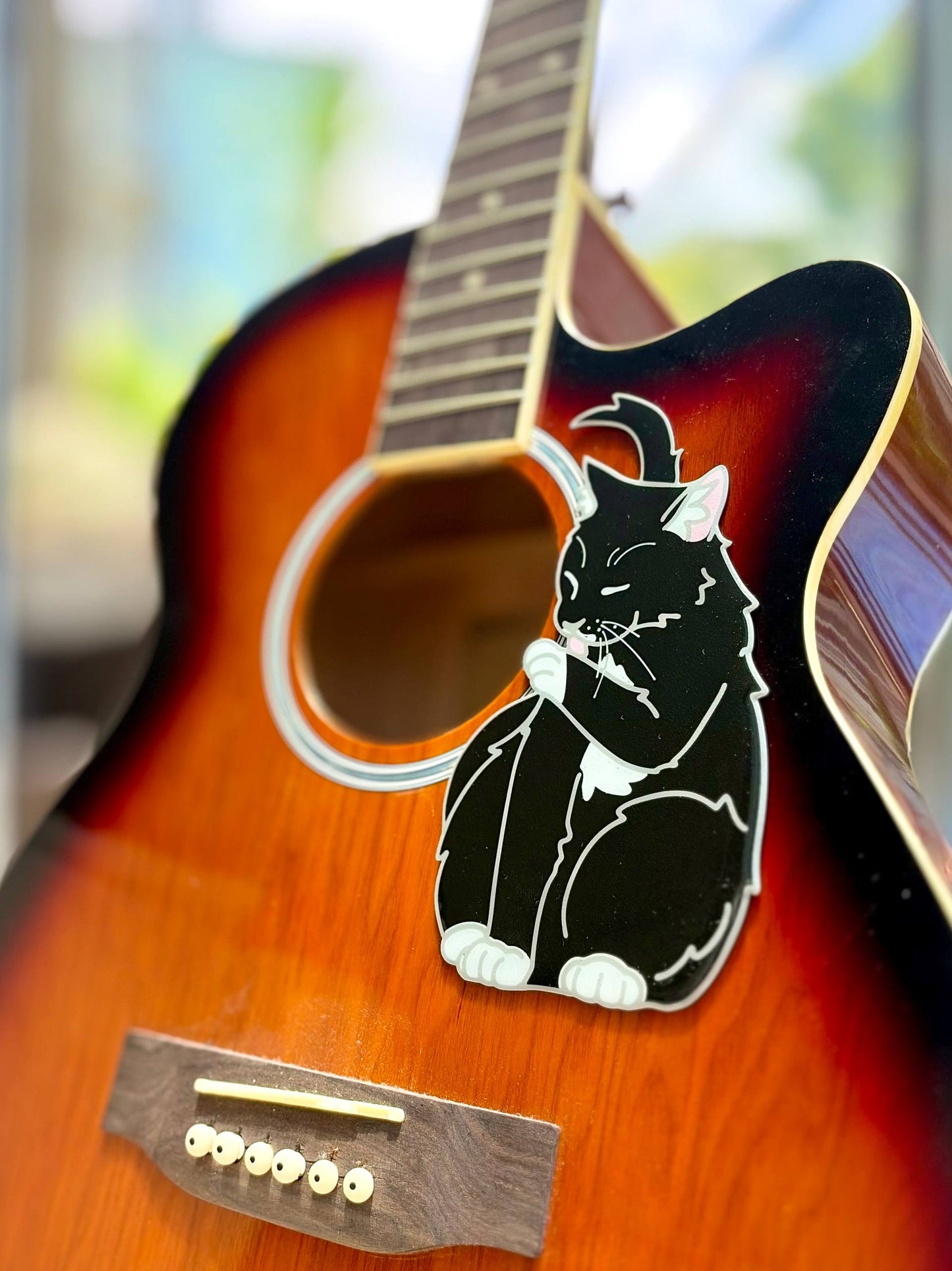 Acoustic Guitar Cat Pickguard