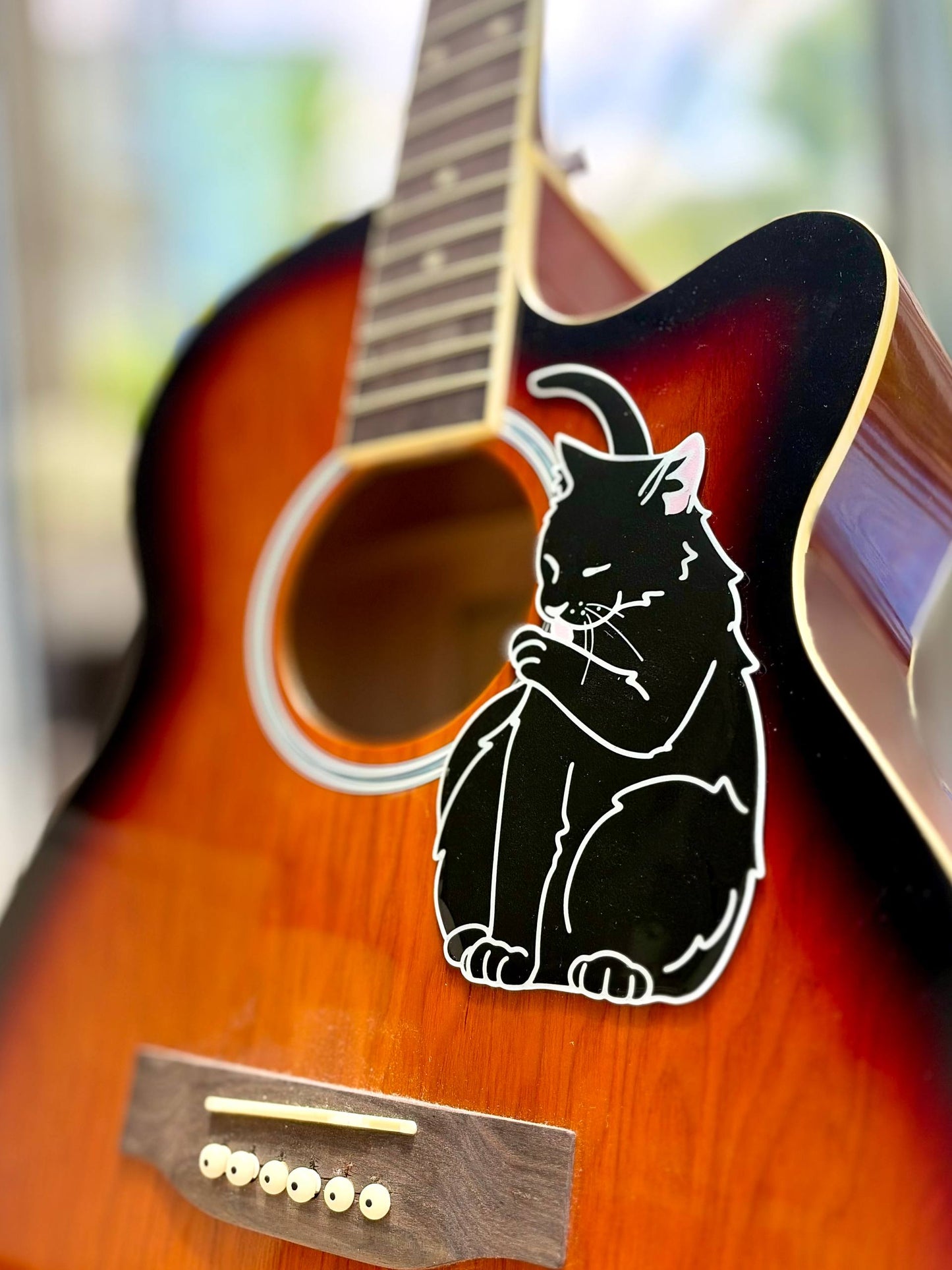 Acoustic Guitar Cat Pickguard